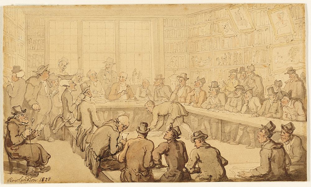 Study for Dr. Syntax at a Book Auction by Thomas Rowlandson