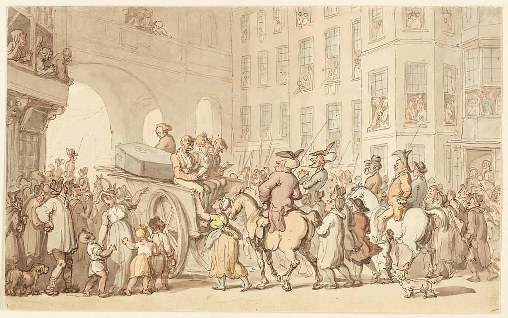 London Scene: Malefactors on Their Way to Tyburn by Thomas Rowlandson