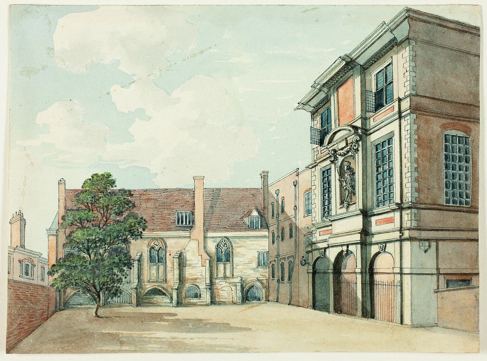 Remains of the Old Priory and Mathematical School, Christ's Hospital by Samuel Ireland