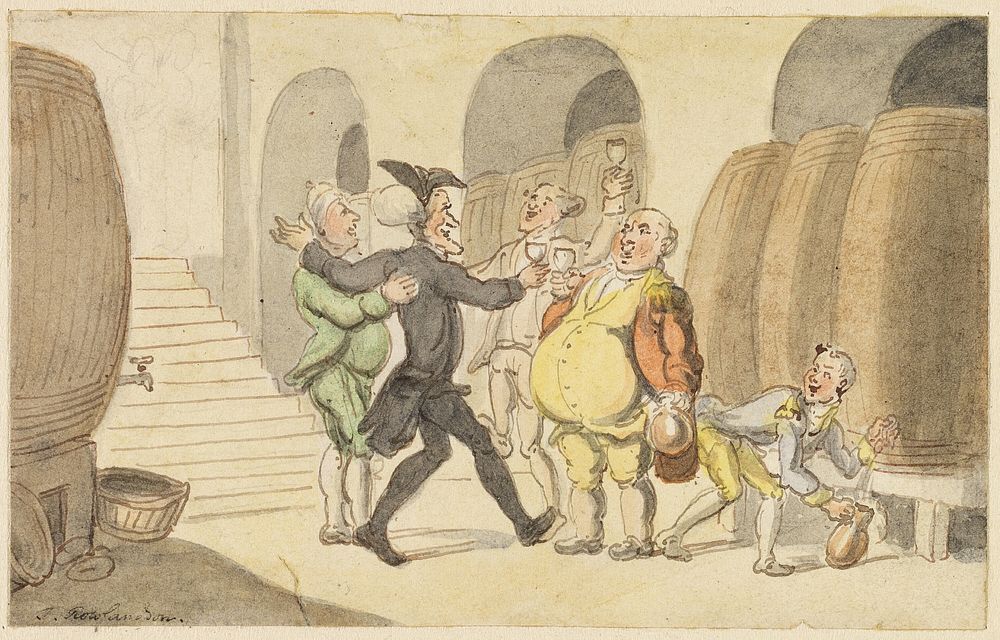 Study for Dr. Syntax made Free of the Cellar by Thomas Rowlandson