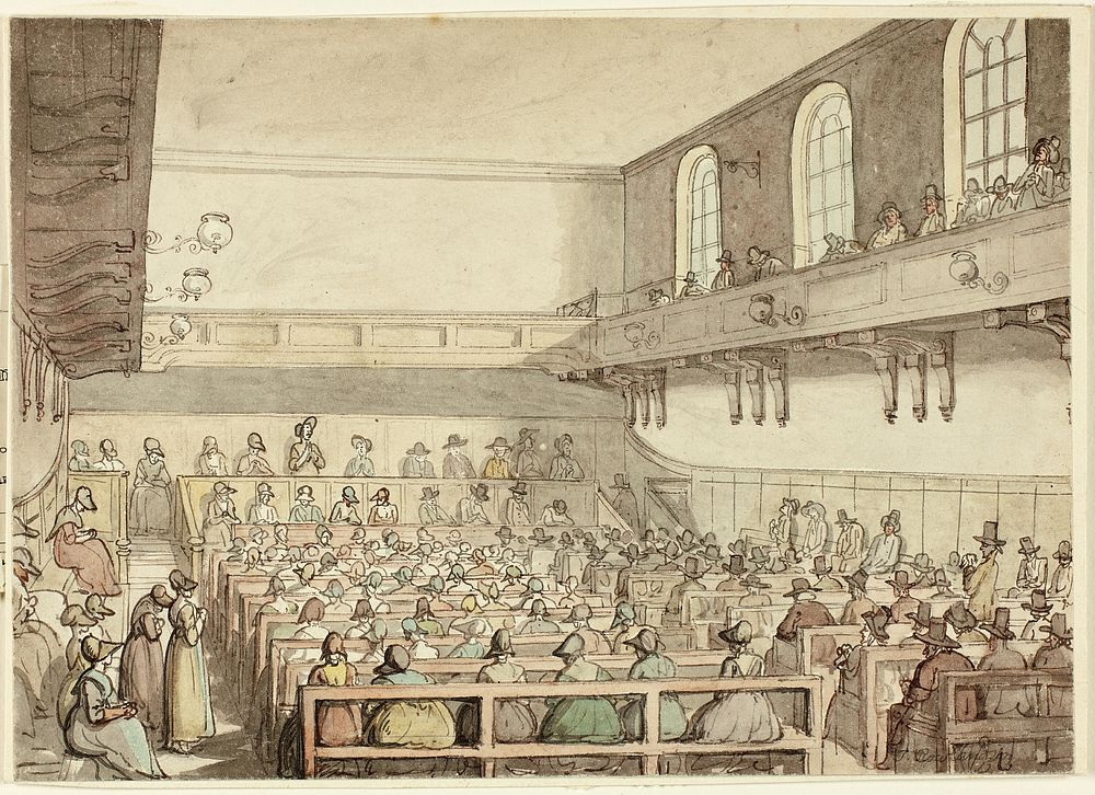 Quakers' Meeting by Thomas Rowlandson