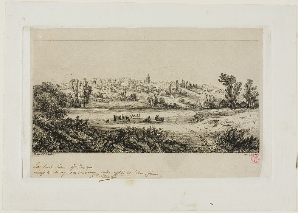 View of the Village of Limay by Eugène Blery