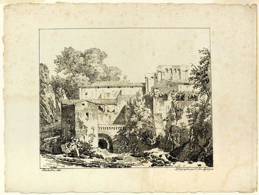 Landscape with Ruins and Viaduct by Achille Etna Michallon