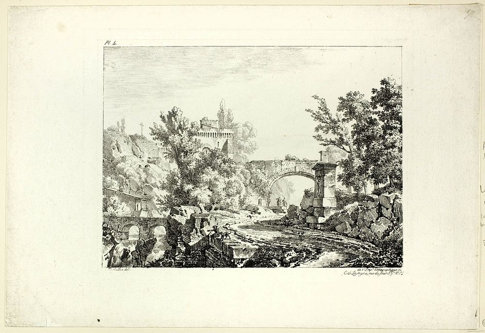 Landscape, plate IV by Achille Etna Michallon