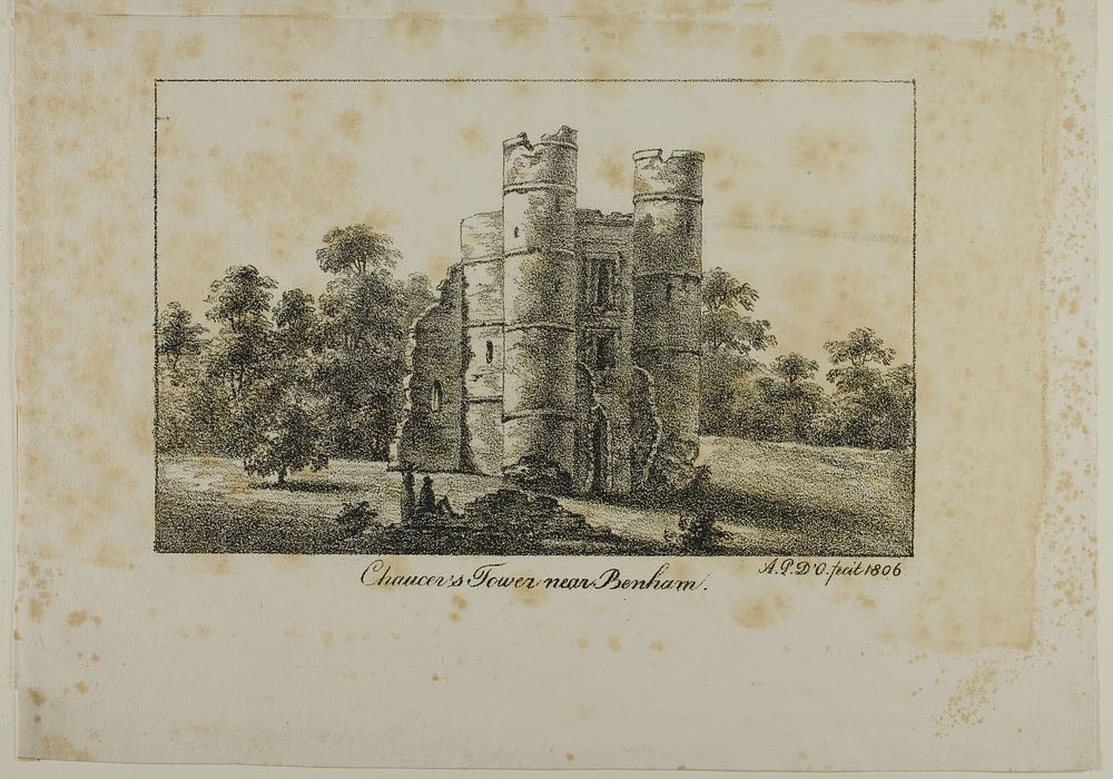 Chaucer's Tower Near Benham by Antoine Philippe d'Orléans