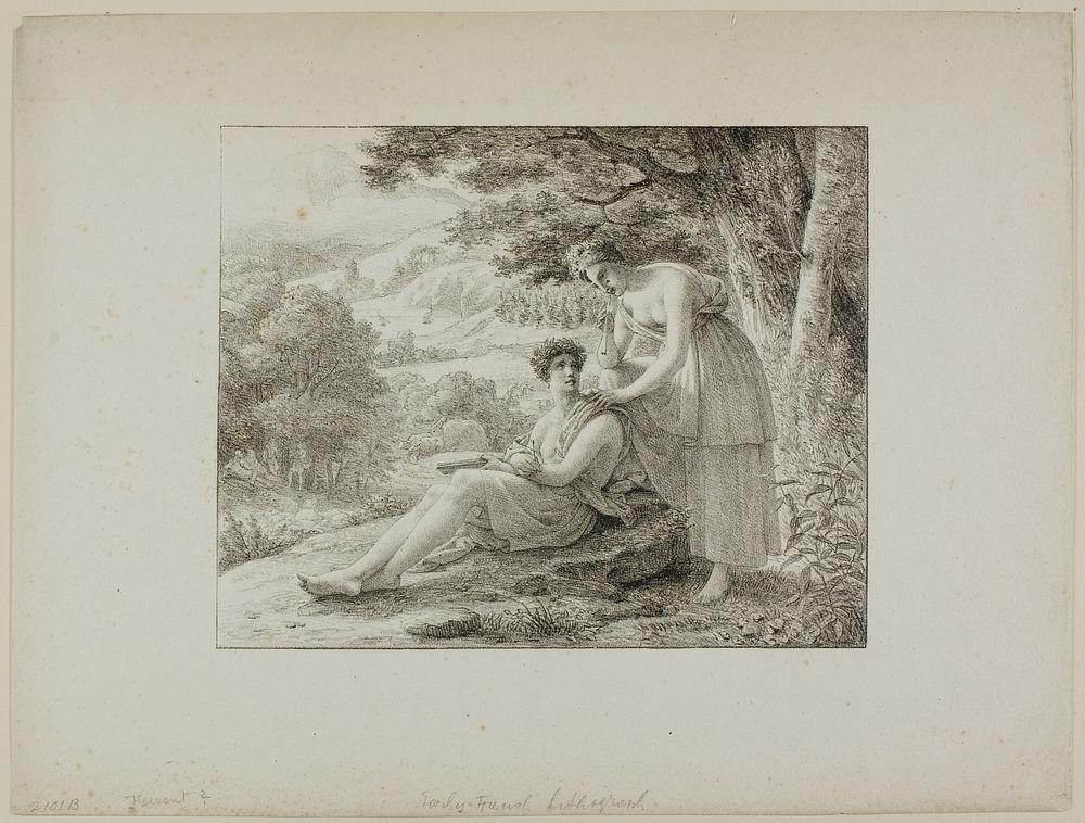 Two Figures in a Landscape by Louis Hersent