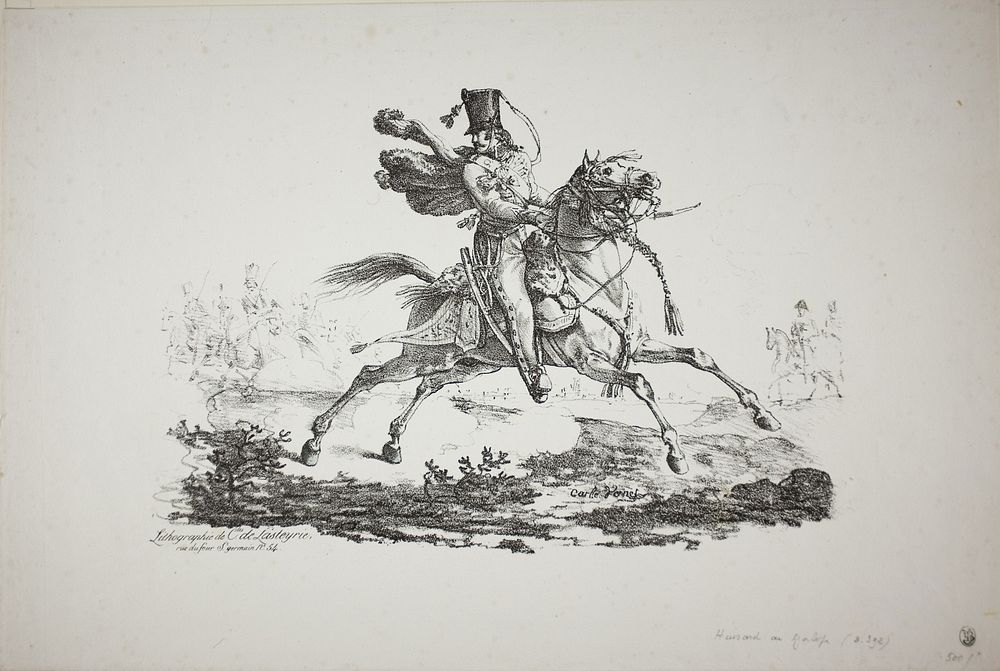 Hussard Galloping by Carle Vernet