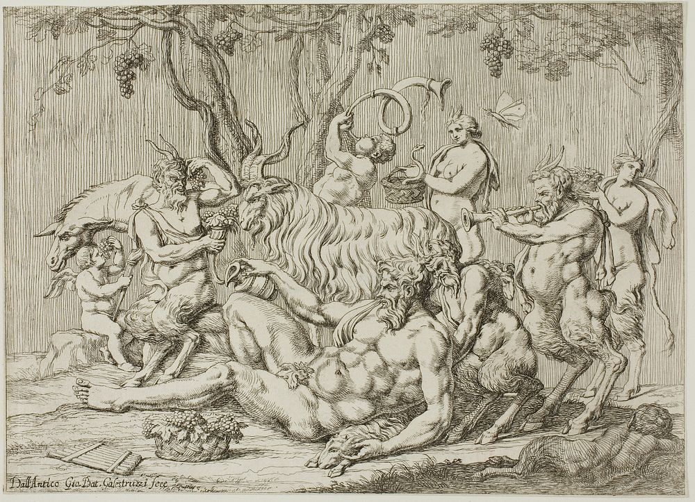 Silenus Reclining with Goats and Satyrs by Giovanni Battista Galestruzzi