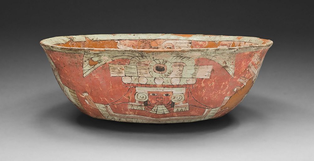 Bowl Depicting a Female Figure with Shield and Darts Motifs by Teotihuacan