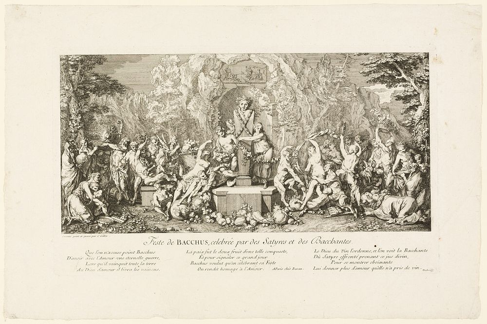 Festival of Bacchus Celebrated by Satyrs and Bacchantes by Claude Gillot