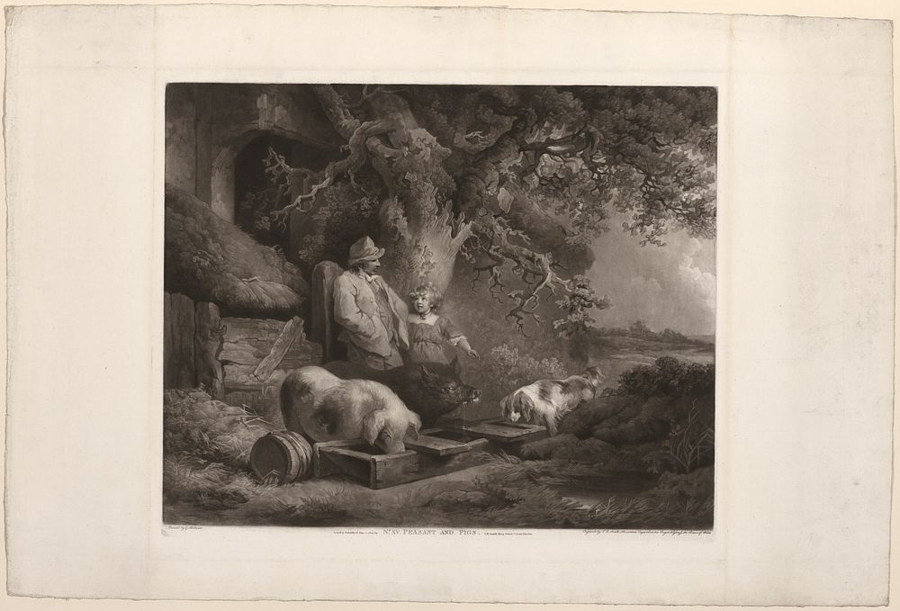 Peasant and Pigs by John Raphael Smith