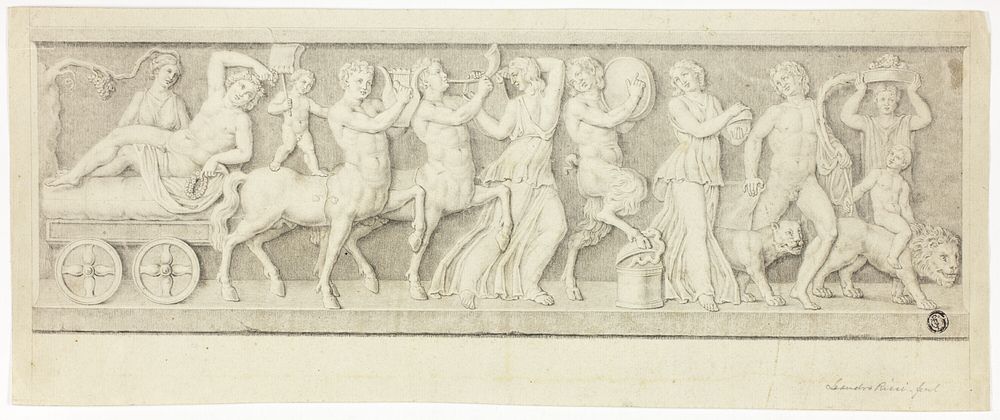 Bas Relief with Triumph of Bacchus and Ariadne by Leandro Ricci
