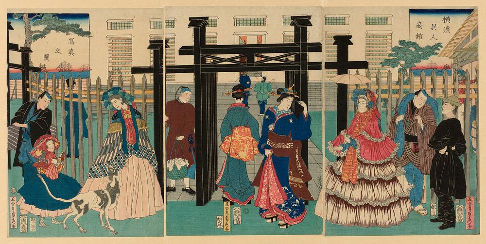 Foreign Mercantile House in Yokohama (Yokohama ijin shokan) by Utagawa Sadahide