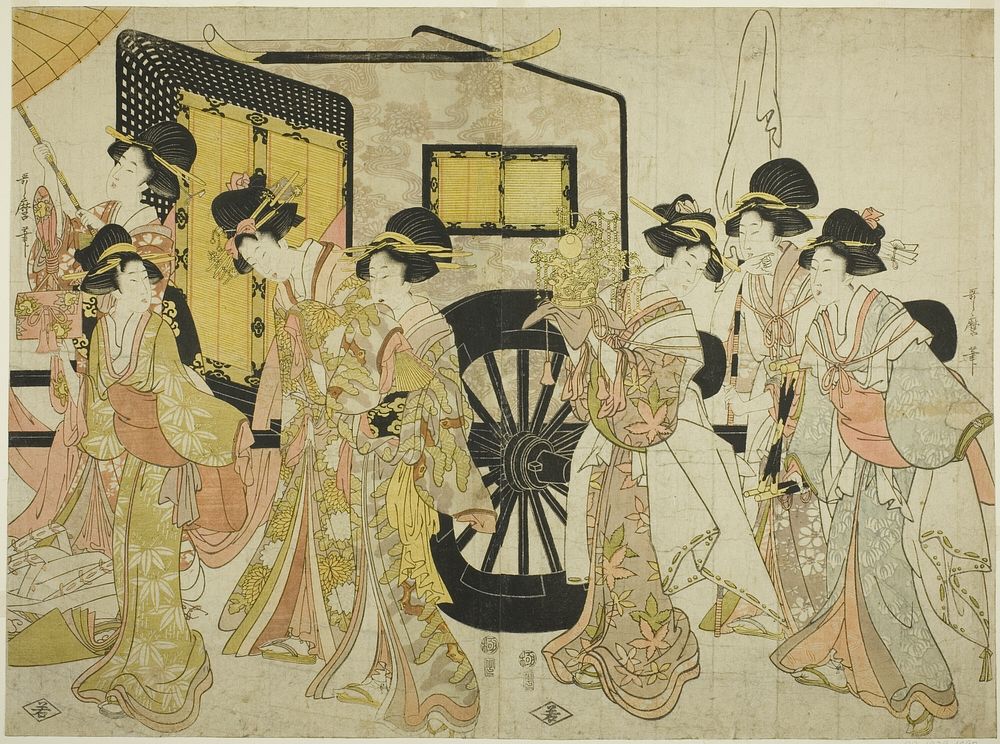 Women Imitating an Imperial Procession by Kitagawa Utamaro