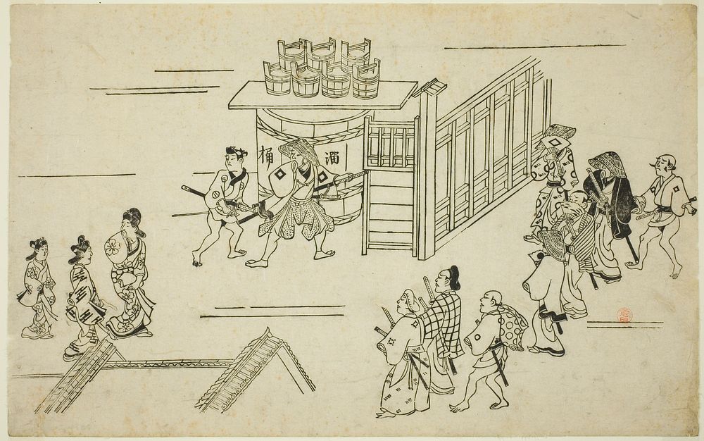 Scene in the Yoshiwara, from the series "Views of Yoshiwara" by Hishikawa Moronobu
