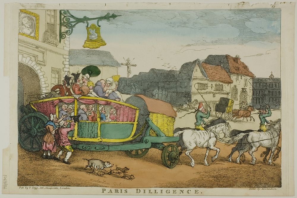 Paris Diligence by Thomas Rowlandson