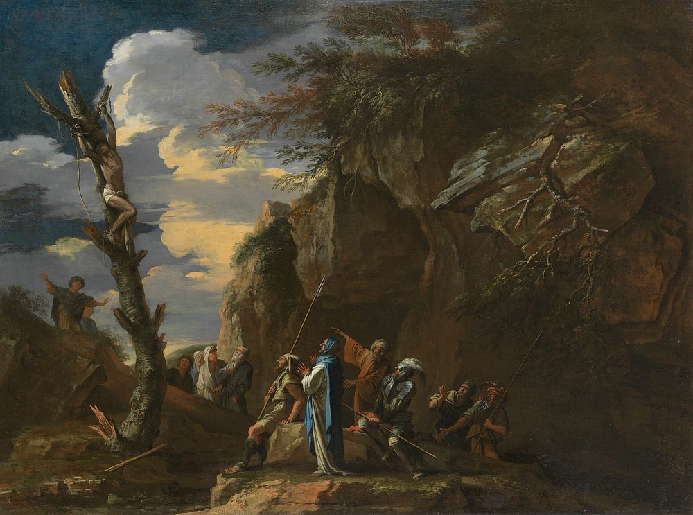 Polycrates' Crucifixion by Salvator Rosa