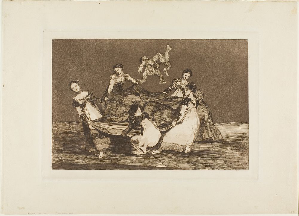 Heavier than a Dead Donkey, plate 1 from Los Proverbios by Francisco José de Goya y Lucientes