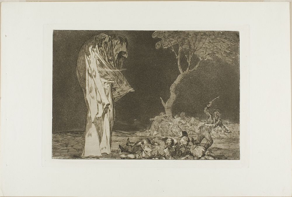 Soldiers Frightened by a Phantom, from Disparates, published as plate 2 in Los Proverbios by Francisco José de Goya y…