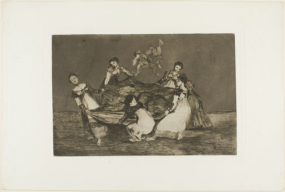 Heavier than a dead donkey, plate one from Los Proverbios by Francisco José de Goya y Lucientes