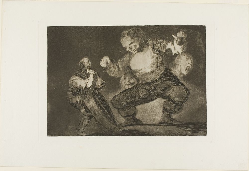 Dancing Giant, from Disparates, published as plate 4 in Los Proverbios by Francisco José de Goya y Lucientes