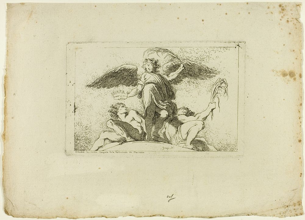 Angel Holding a Palm and a Crown by Jean Honoré Fragonard