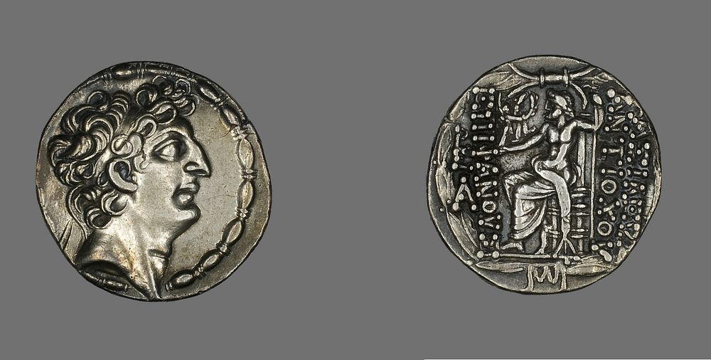Tetradrachm (Coin) Portraying Emperor Antiochos VIII Grypos by Ancient Greek