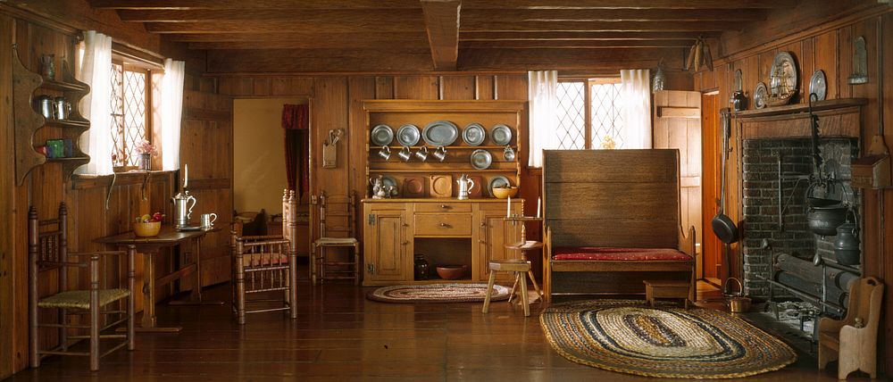 A1: Massachusetts Living Room and Kitchen, 1675-1700 by Narcissa Niblack Thorne (Designer)