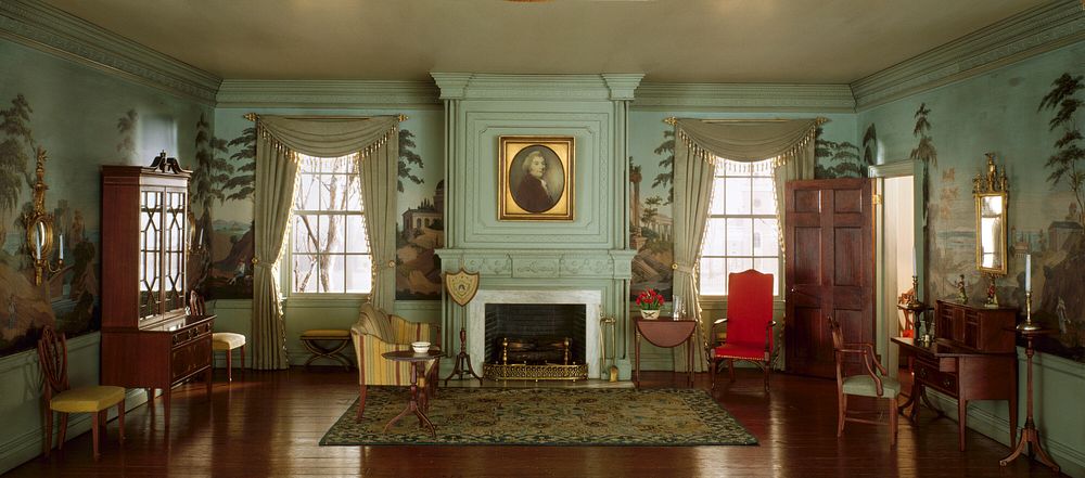 A9: Massachusetts Parlor, 1818 by Narcissa Niblack Thorne (Designer)