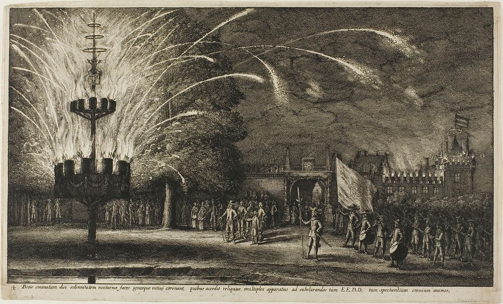 Fireworks at Hemissem by Wenceslaus Hollar