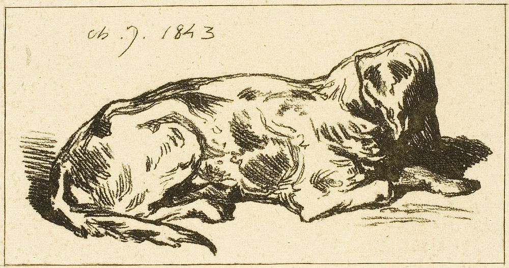 Lying Dog by Charles Émile Jacque