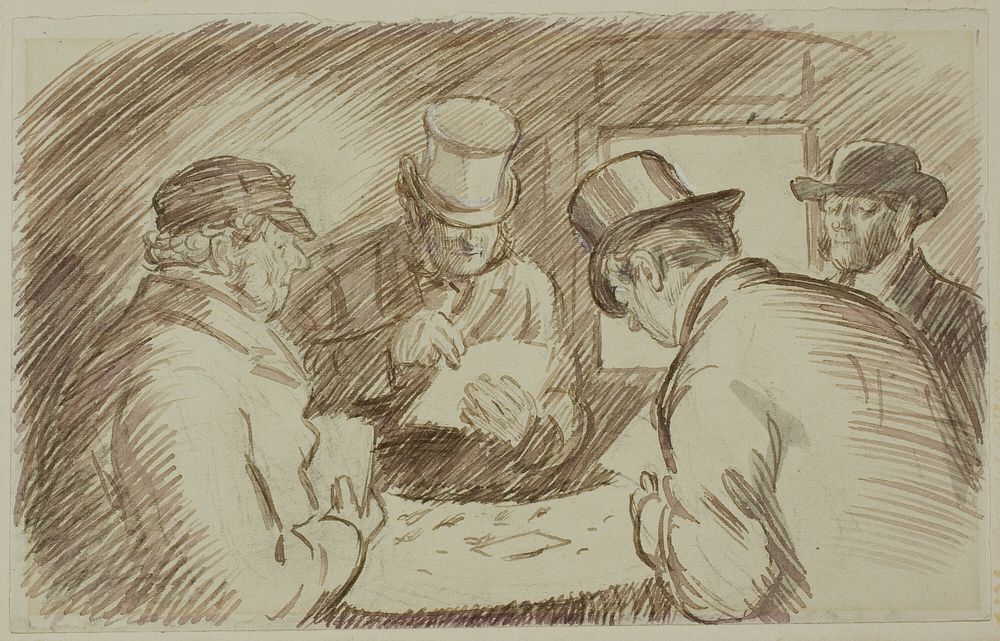 A Game of Cards by Charles Samuel Keene