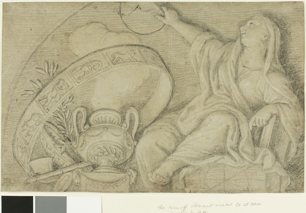 Draped Female Figure with Urn and Wheel of Zodiac by Jean Baptiste Louis Massard