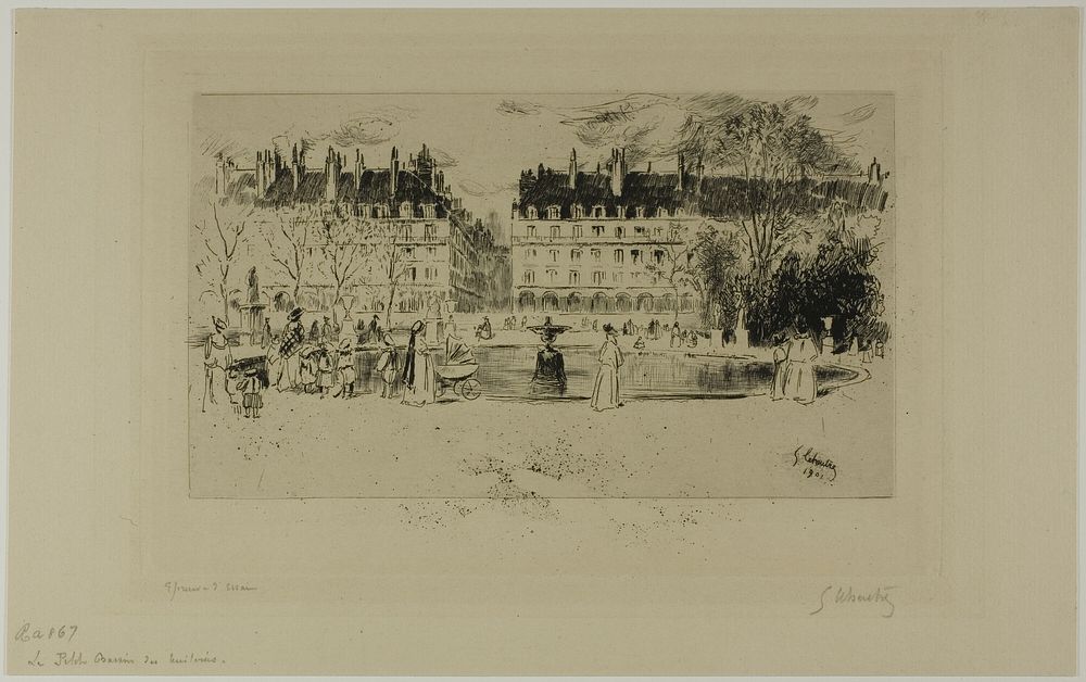Little Pond at the Tuileries by Gustave Leheutre