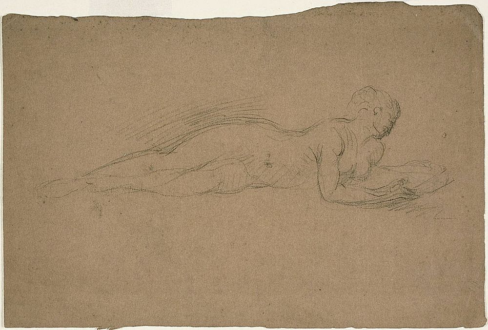 Reclining Woman with a Mirror by Jean Baptiste Carpeaux