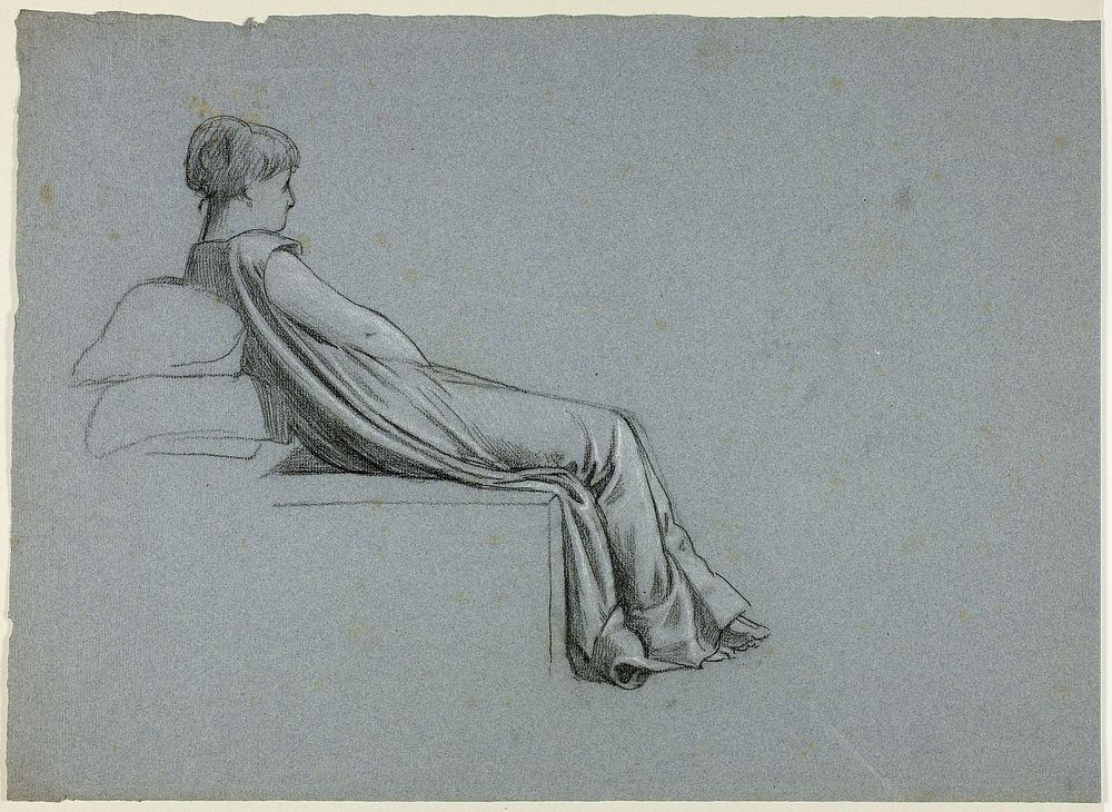 Seated Woman Leaning on Pillows by Henry Stacy Marks