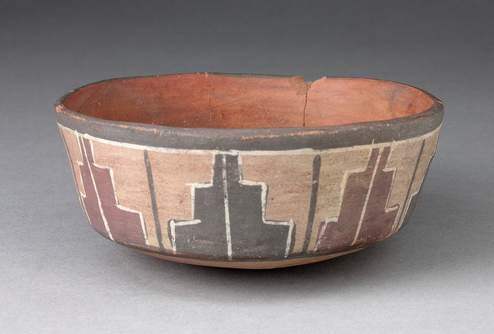 Bowl with Repeated Stepped Motif by Nazca
