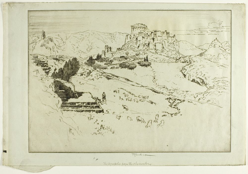 The Acropolis from the Observatory by Joseph Pennell