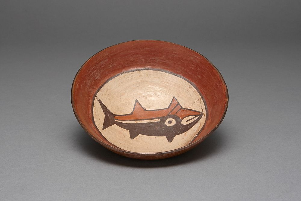 Plate Depicting a Fish, Shark, or Whale by Nazca