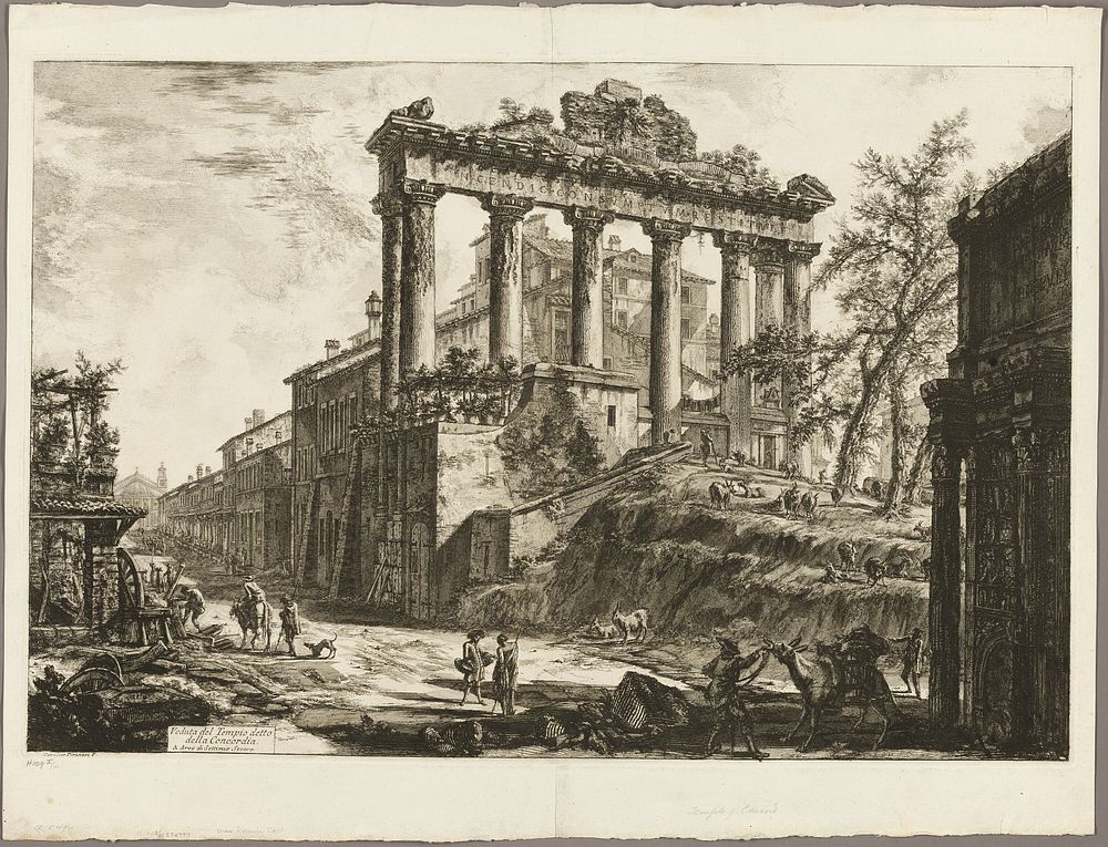 View of the So-Called Temple of Concord, from Views of Rome by Giovanni Battista Piranesi