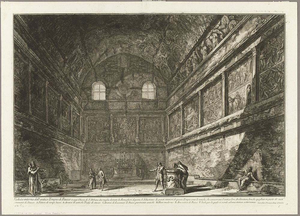 Interior view of the ancient Temple of Bacchus, now the church of S. Urbano, two miles from Rome, from Views of Rome by…