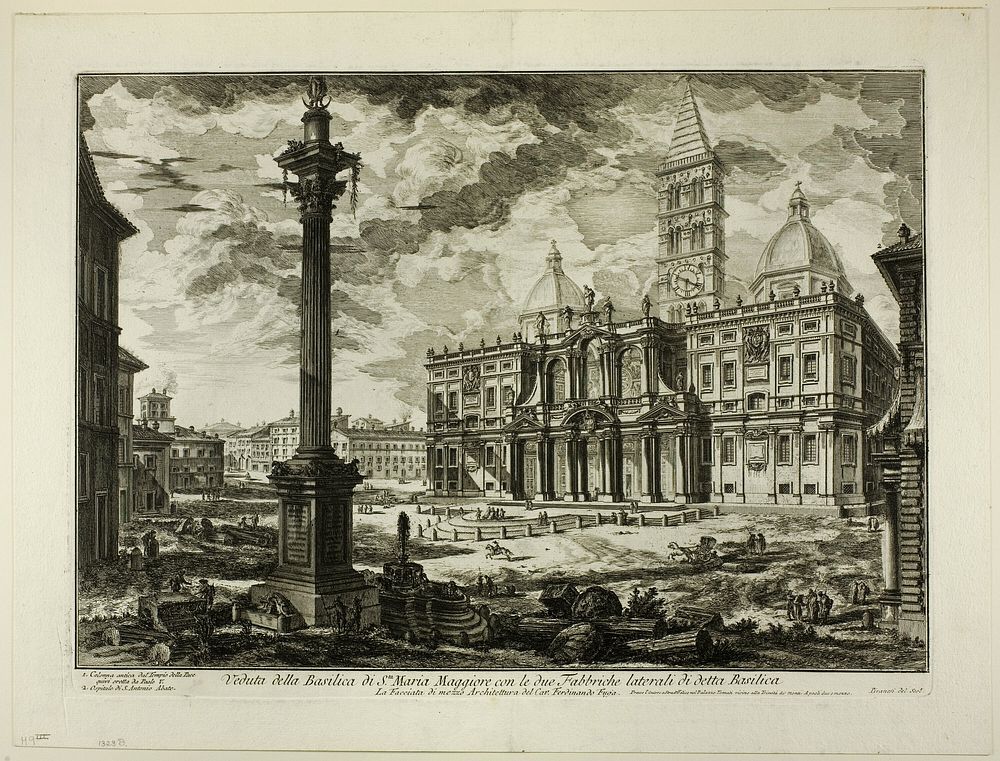 View of the Basilica of S. Maria Maggiore with its two flanking wings, from Views of Rome by Giovanni Battista Piranesi