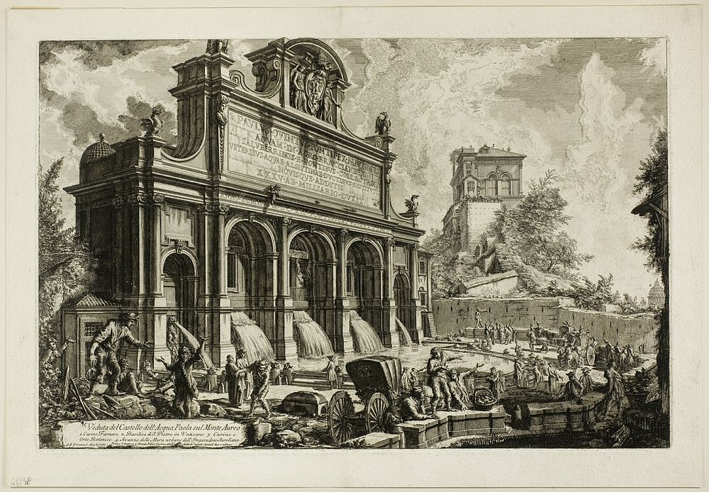 View of the Fountainhead of the Acqua Paola on Monte Aureo, from Views of Rome by Giovanni Battista Piranesi
