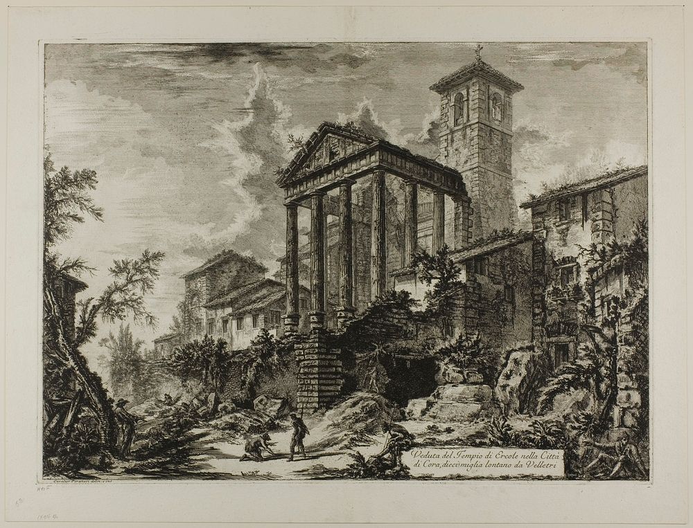 View of the Temple of Hercules at Cori, ten miles distant from Velletri, from Views of Rome by Giovanni Battista Piranesi
