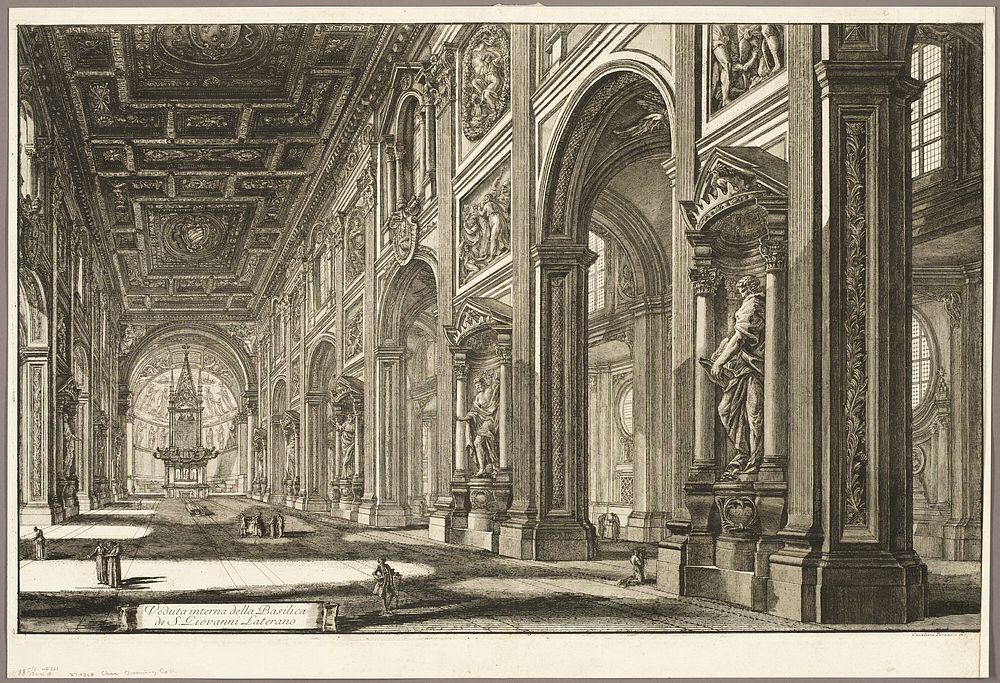 Interior view of the Basilica of St. John Lateran, from Views of Rome by Giovanni Battista Piranesi