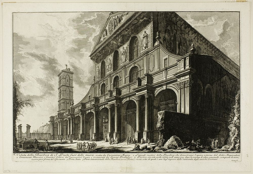 View of the Basilica of S. Paolo fuori delle Mura [St. Paul outside the Walls], built by Constantine the Great, from Views…