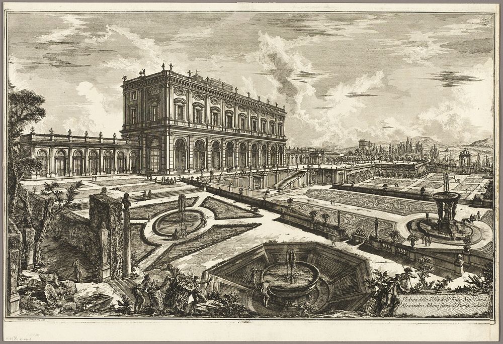 View of the Villa of His Eminence Cardinal Alessandro Albani, outside Porta Salaria, from Views of Rome by Giovanni Battista…
