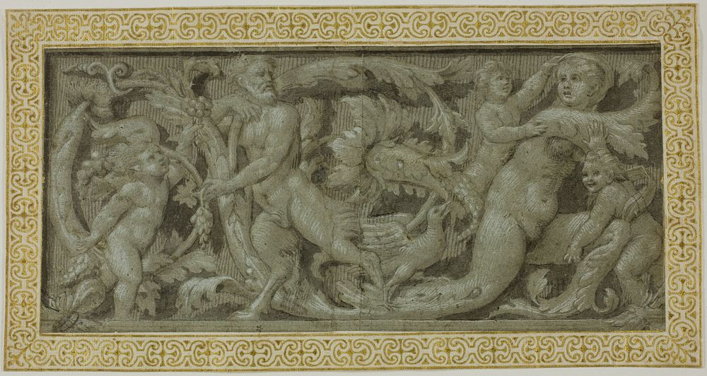 Frieze with Satyr, Nymph, and Putti by Circle of Giovanni Antonio da Pordenone