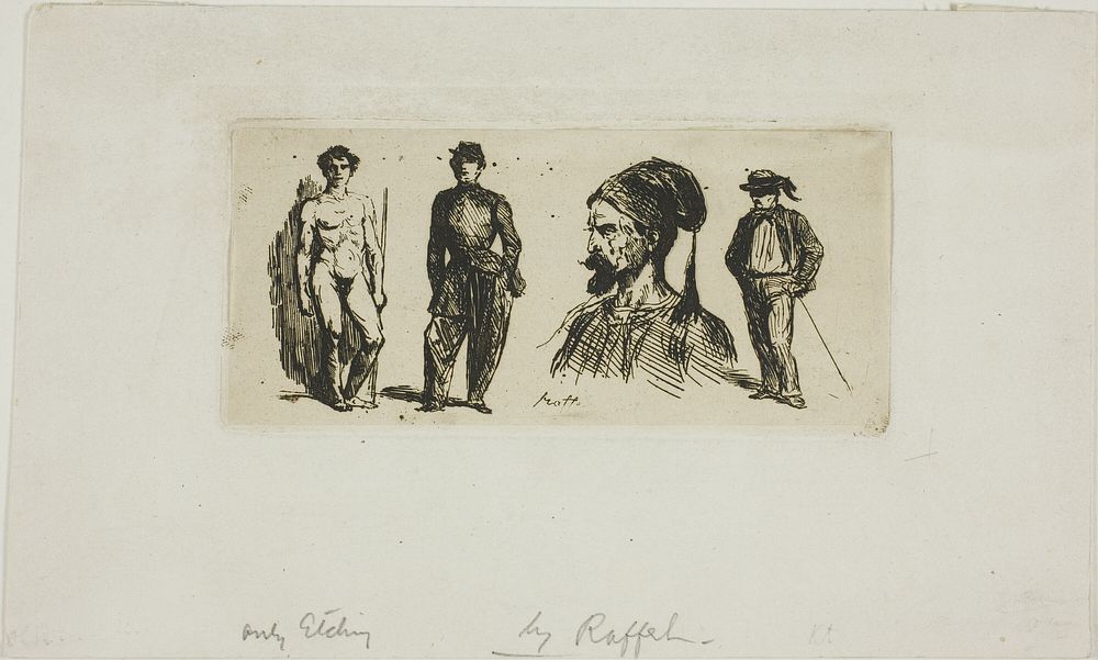 Sheet of Skteches by Denis Auguste Marie Raffet