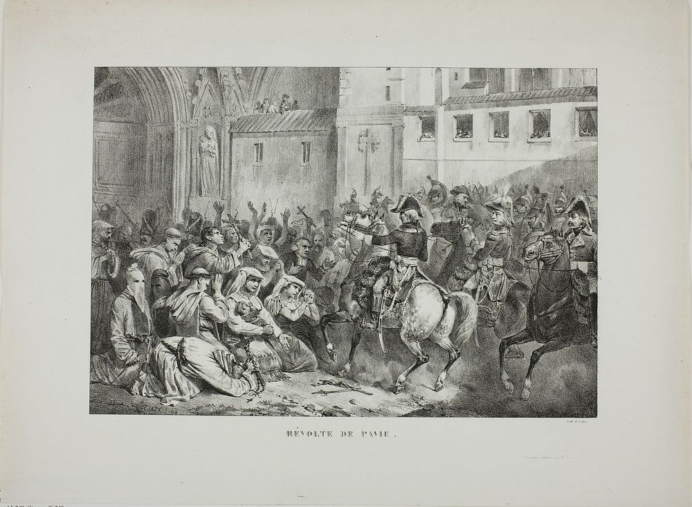 Revolt of Pavia by Denis Auguste Marie Raffet